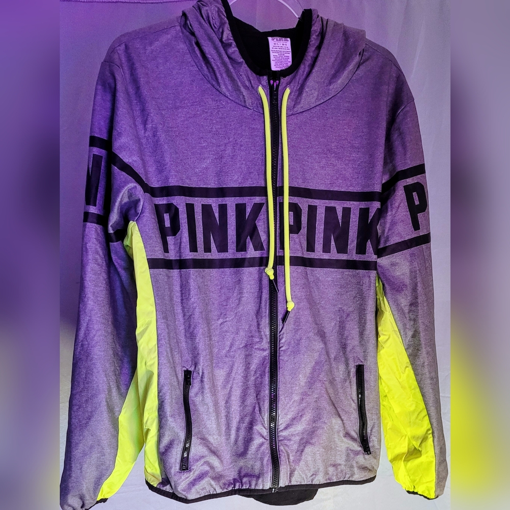 PINK Victoria's Secret Gray and Yellow Jacket